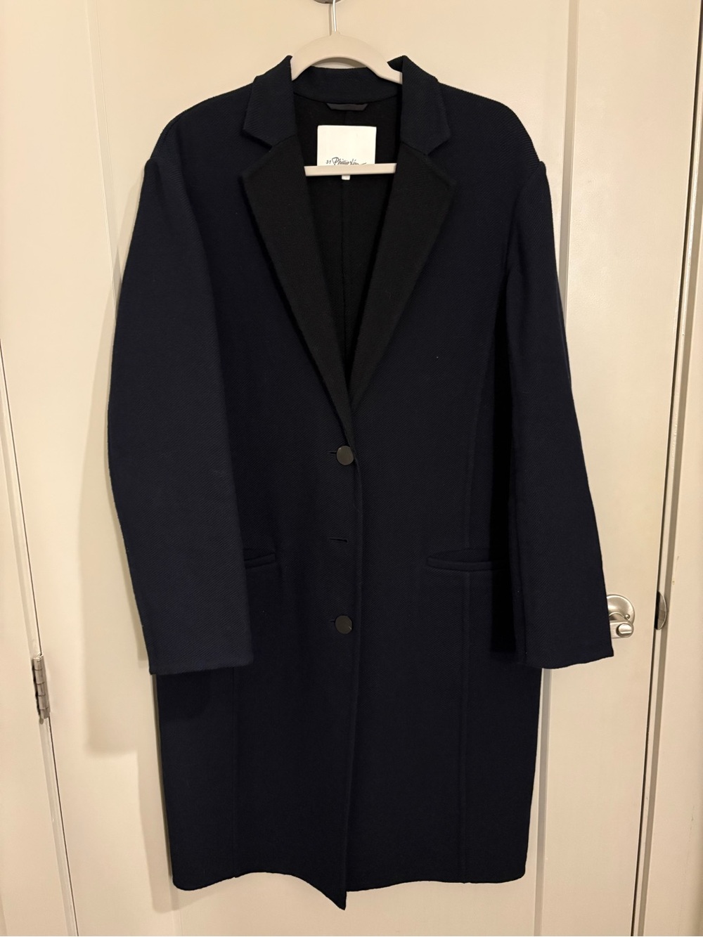 3.1 Phillip Lim Navy Blue Single-Breasted Pea Coat